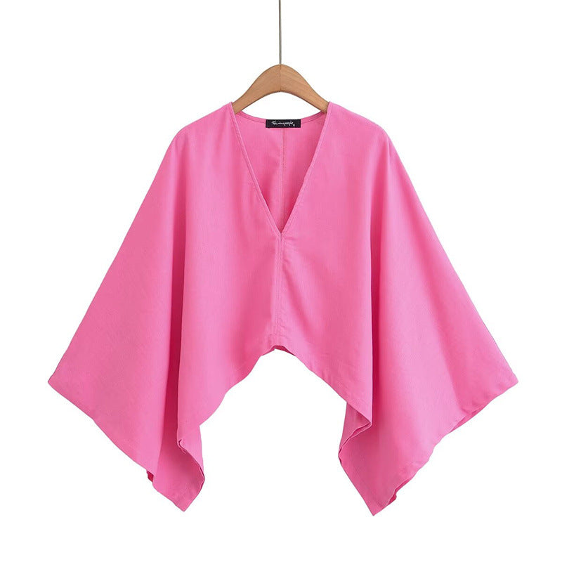 Style Women's Fashion Casual Asymmetric Cape Top and Long Pants