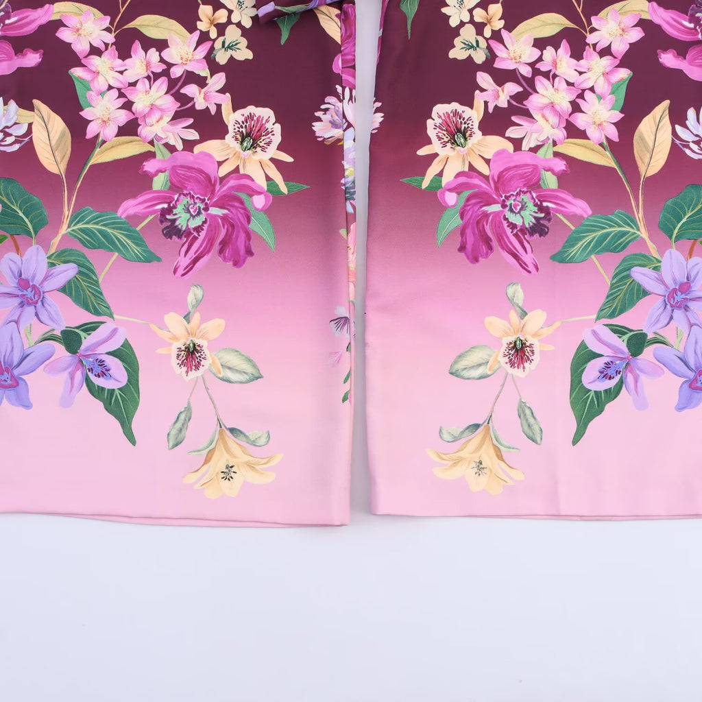 Women's Fashion Casual Floral Print Loose Trousers