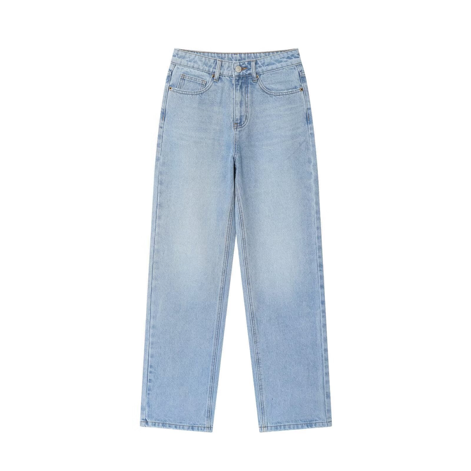 Women's Fashion Casual High-waisted Loose Comfortable Fit Denim Pants