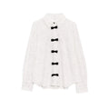 Women's Fashion Casual Bow Decorated Lace Blouse