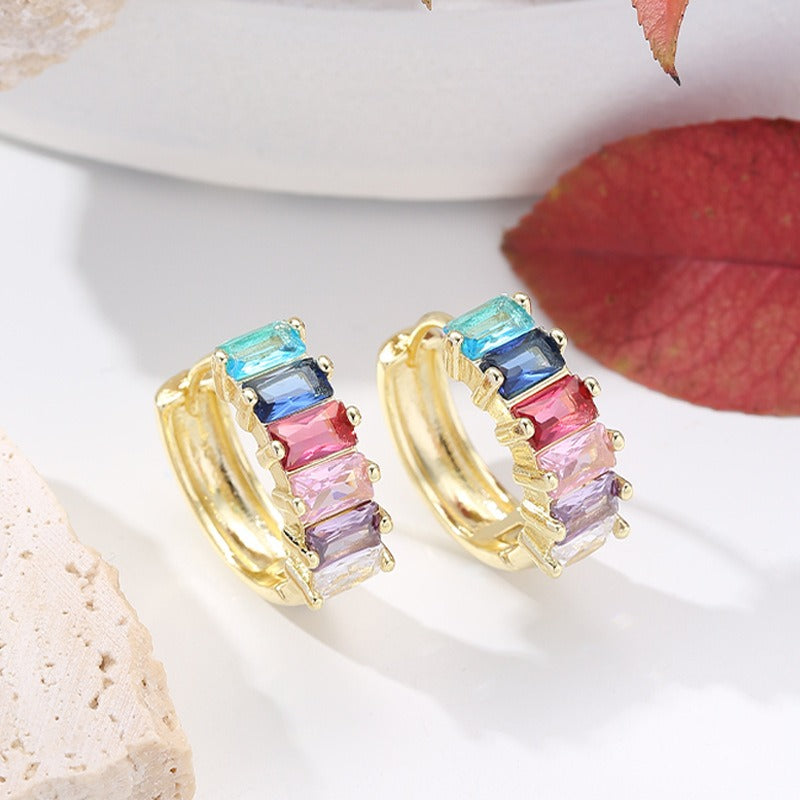 Fashion Gold Micro Set Zircon Earrings