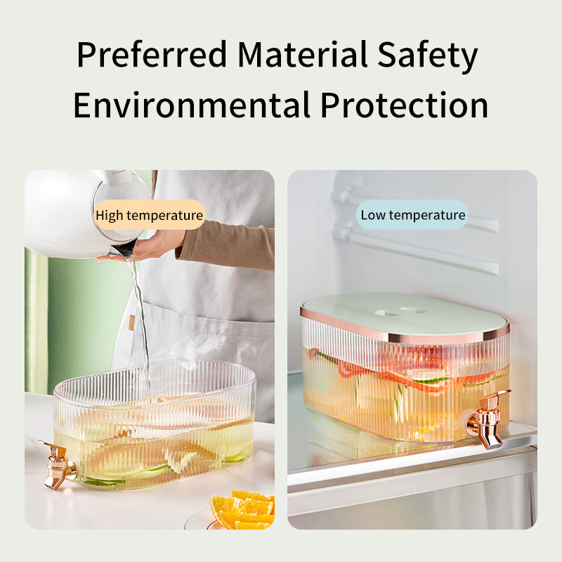 Refrigerator cold water bottle with faucet, large capacity, high temperature resistant picnic drink bucket