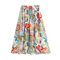 Floral Print Midi Skirt for Women  Casual Fashion Dress