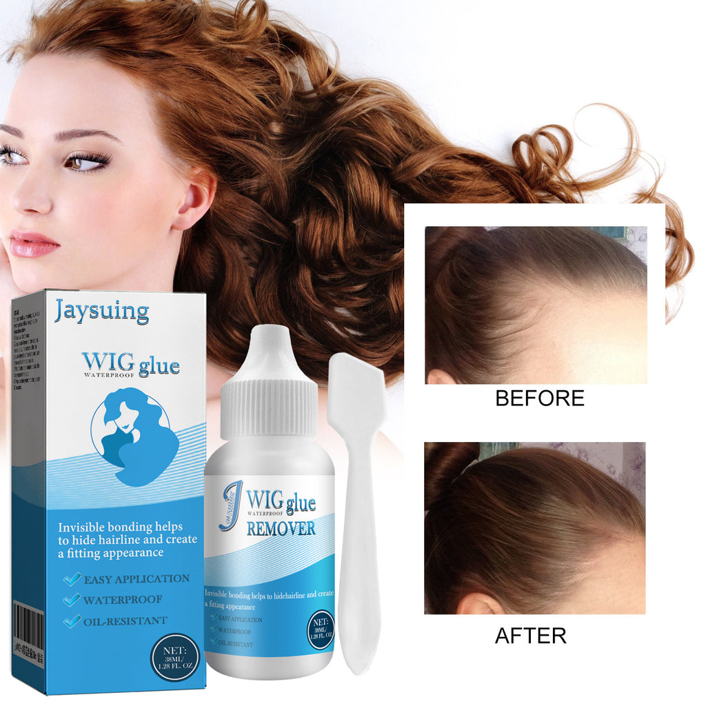 Jaysuing Traceless Wig Glue, Hair Curtain Glue Hair Extensions Lace Head Cover Does Not Hurt The Skin Invisible Glue Sticky