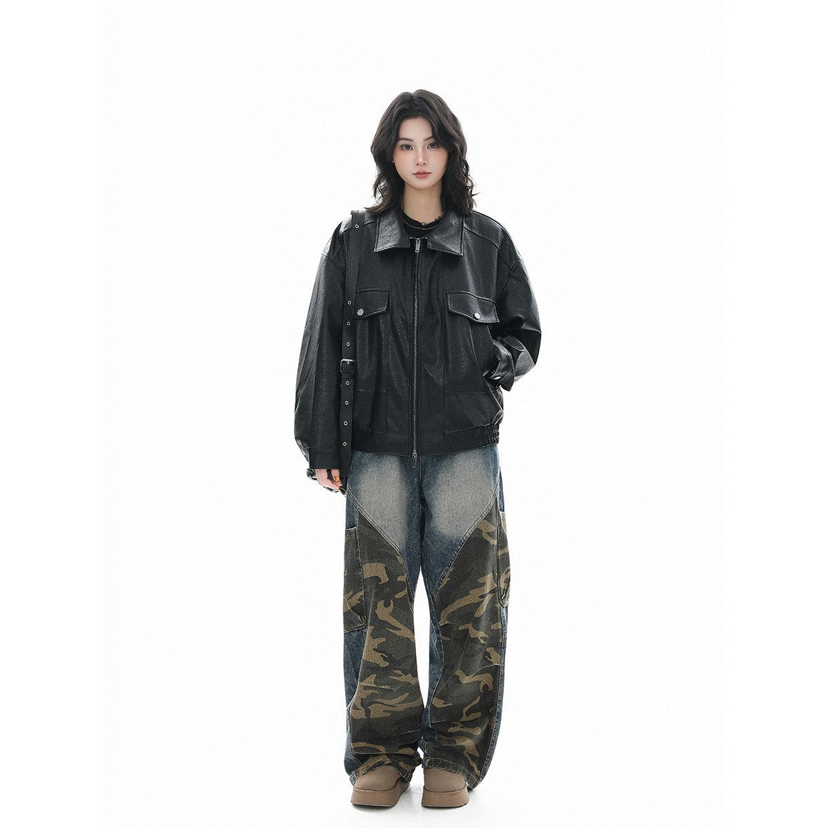 PU Leather Jacket Casual Couple Fashion Punk Motorcycle Coat