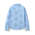 Women's Fashion Embroidery Decorated Poplin Shirt