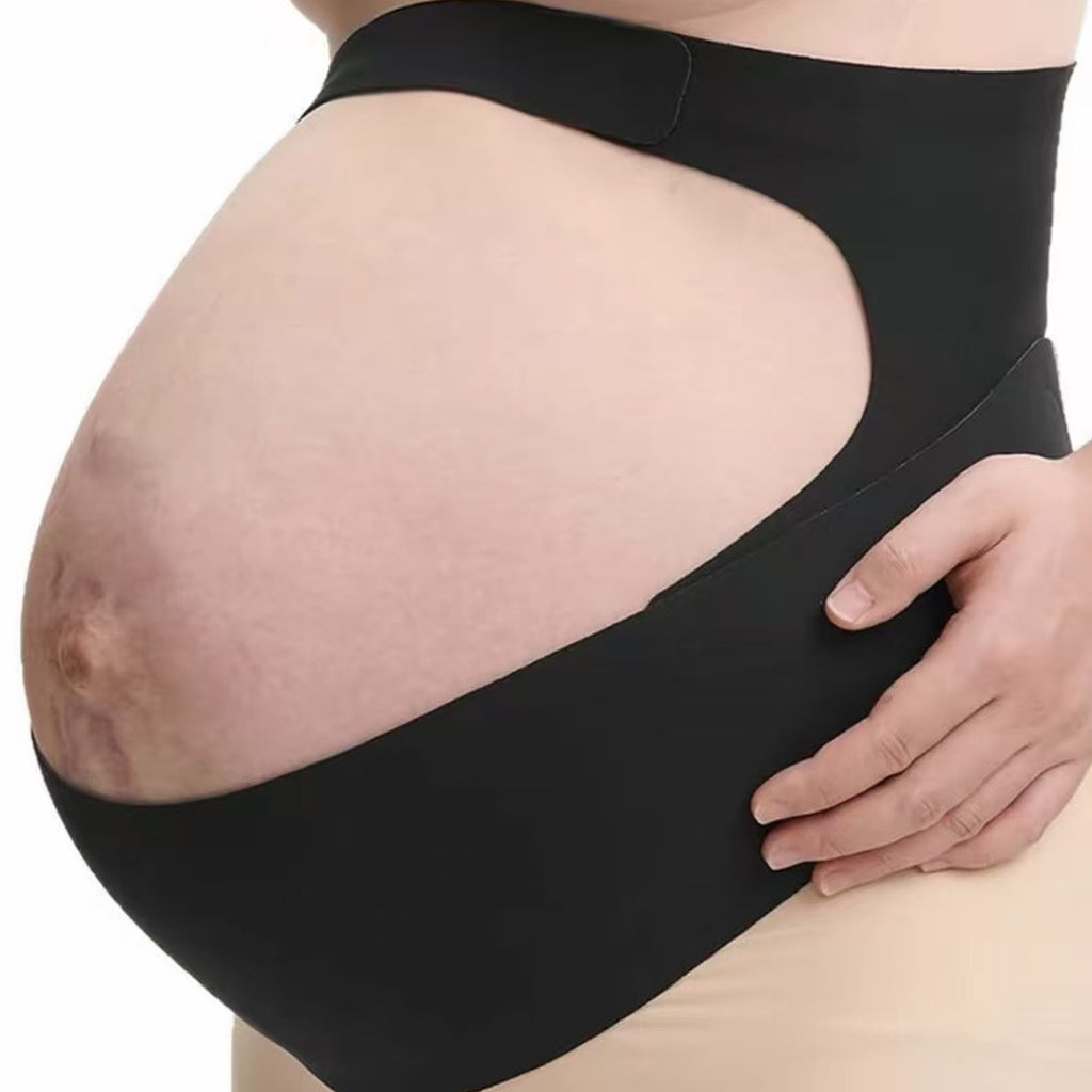 A thin abdominal support belt for pregnant women with large bellies in the later stage of pregnancy