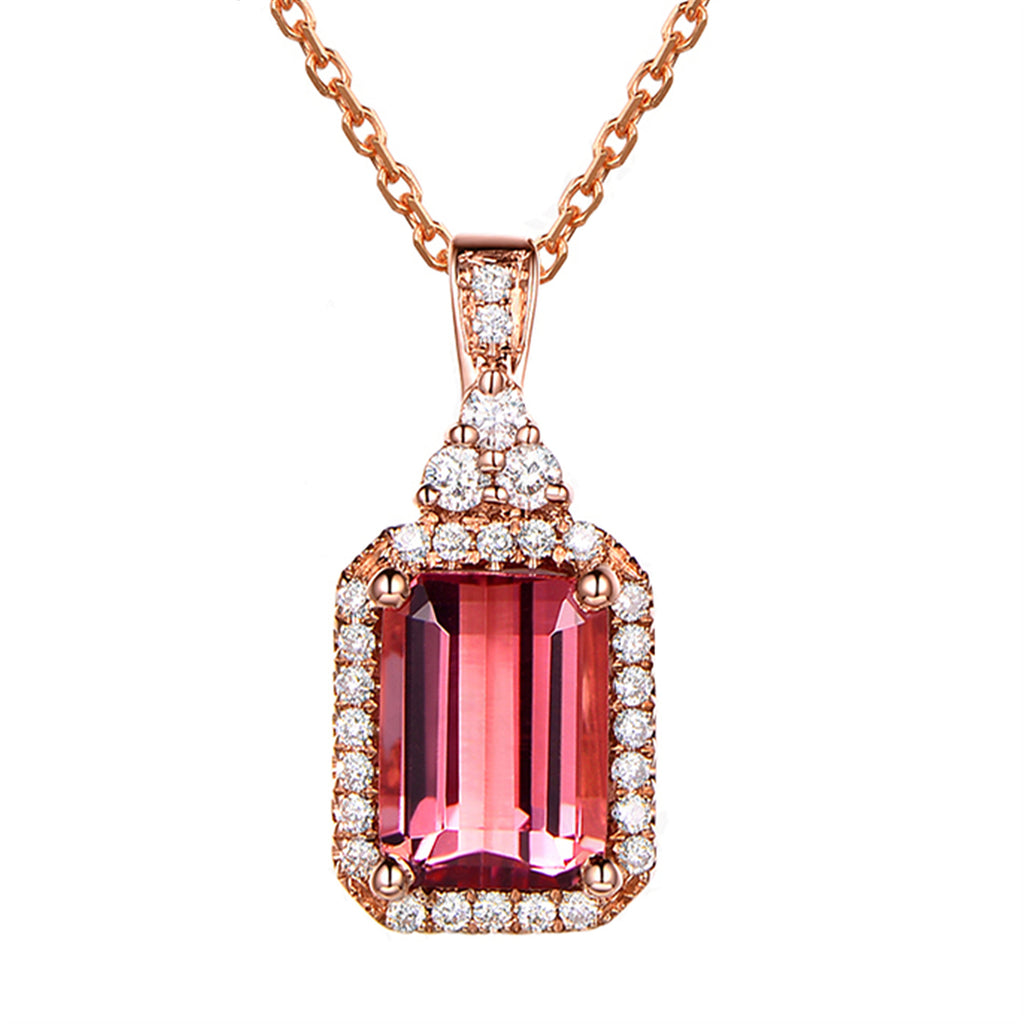 Brazilian red tourmaline pendant,  version of bouldering pendant chain