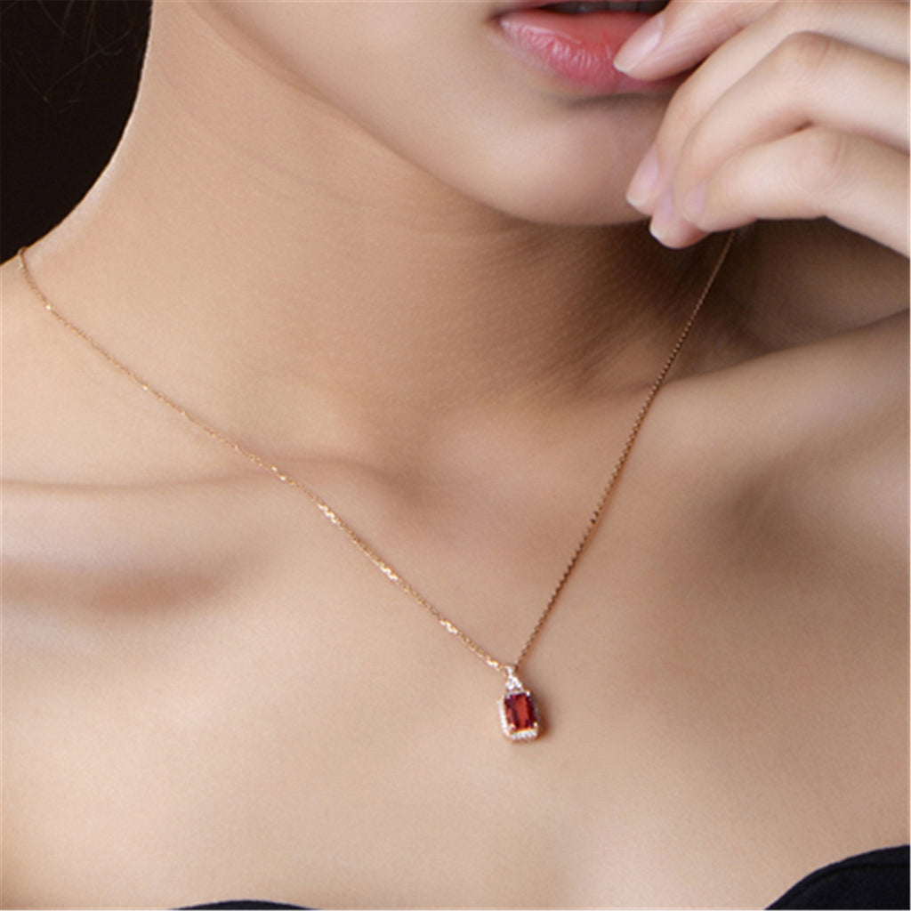 Brazilian red tourmaline pendant,  version of bouldering pendant chain