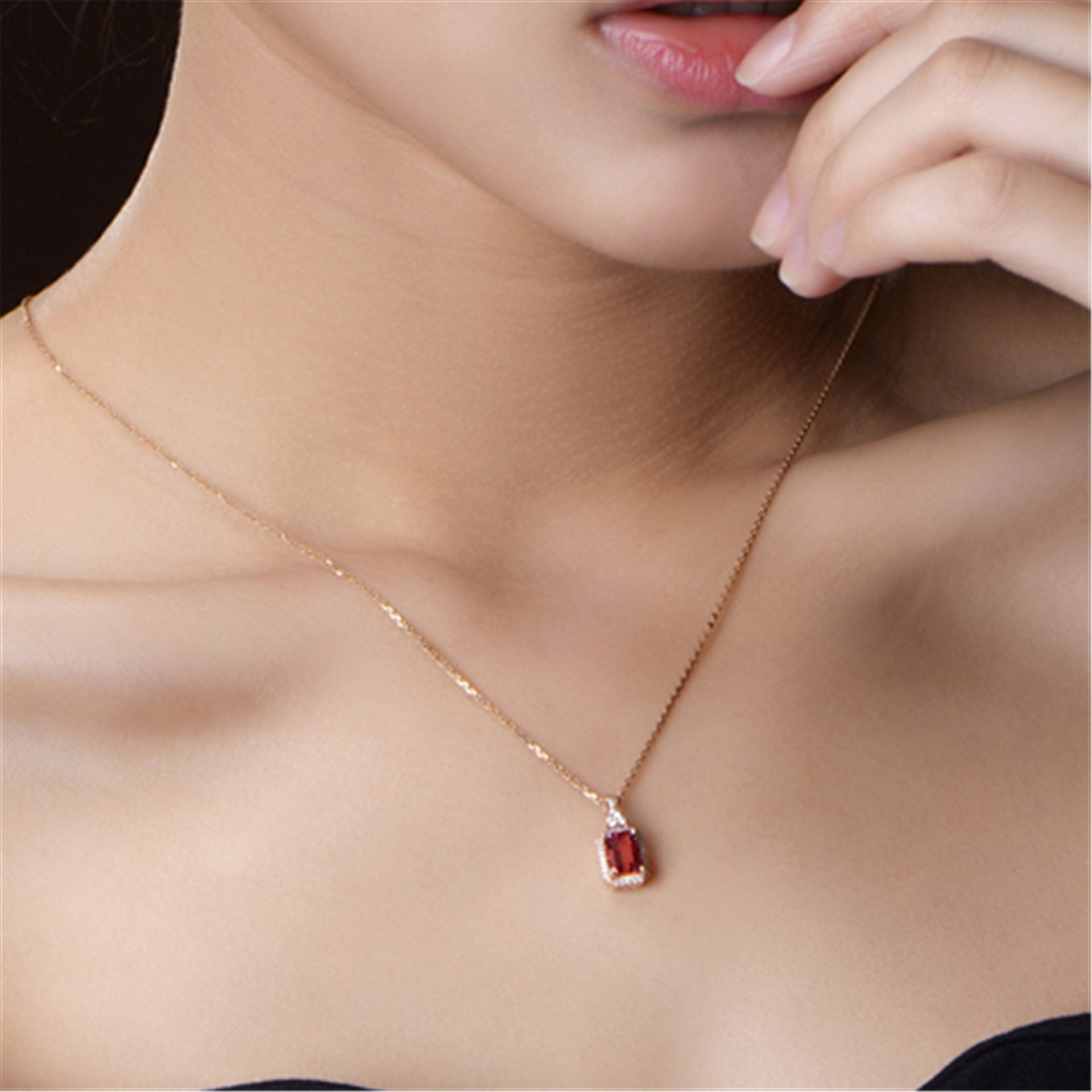 Brazilian red tourmaline pendant,  version of bouldering pendant chain