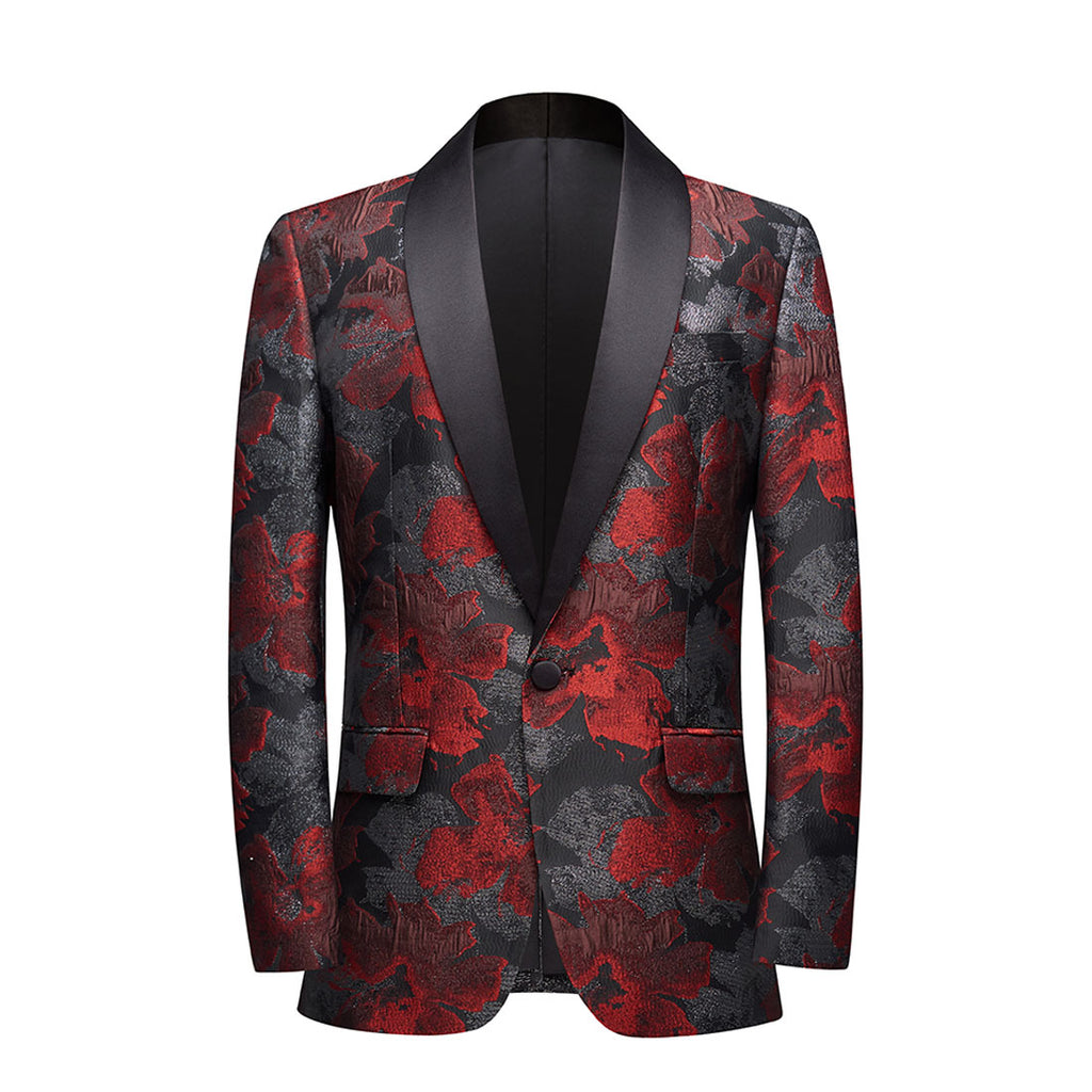 Veste jacquard homme - Col fruité, style britannique casual