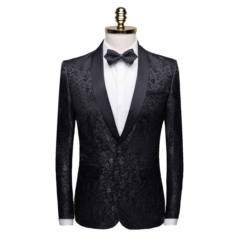 Costume homme slim fleuri - Col châle, soirée & scène