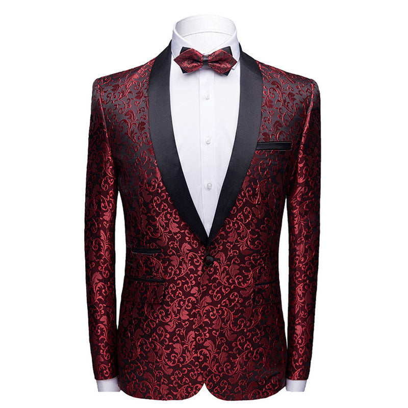 Costume homme slim fleuri - Col châle, soirée & scène